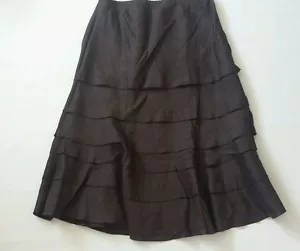Women's Wallis linen skirt dark brown color size UK 12/ 14 NEW - Picture 1 of 5