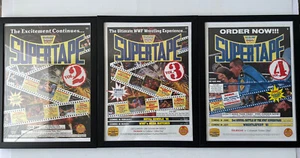 Vintage WWF Super Tape VHS 2 3 4 Video Store Poster Promo Ad 9x12 Framed Rare - Picture 1 of 8