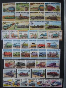 LOCOMOTIVES 18 SETS USED 2 SCANS o/w SAO TOME / IMPERFORATED VIETNAM / TRAIN - Photo 1/2