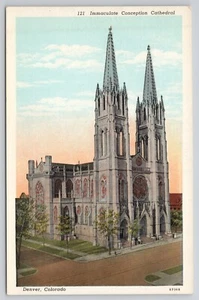 Postcard Denver Colorado Immaculate Conception Cathedral - Picture 1 of 2