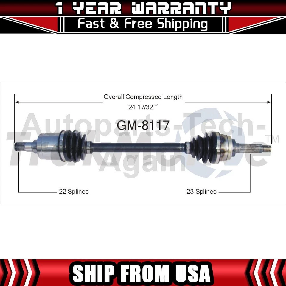 1 передний левый вал оси CV TrakMotive подходит для Chevrolet Sprint 1985-1988 годов выпуска - Изображение 1 из 1