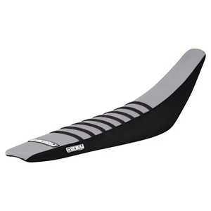 STARK VARG Electric Bike Seat Cover BLACK SIDES / SILVER TOP / BLACK RIB 406 - Picture 1 of 5