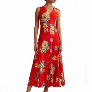 Lauren Ralph Lauren - Red Floral Dress - Size 16W - Picture 1 of 3