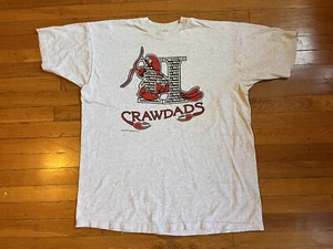 VINTAGE Hickory Crawdads Baseball Shirt Men’s XXL Grey 90s - Picture 1 of 12
