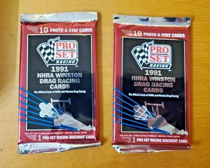 Lot of 2 Packs - 1991 Pro Set NHRA Winston Cup Racing NASCAR Trading Card Packs - Picture 1 of 2