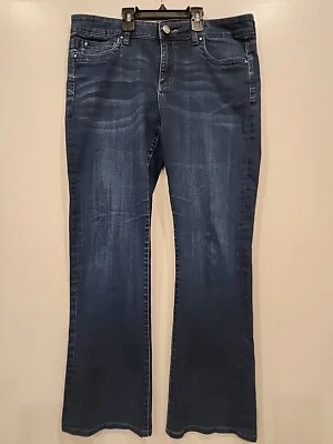 Kut from the Kloth Women's Size 12 Catherine Boyfriend Bootcut Rhinestones Dark - Image 1 of 4