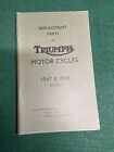 Triumph 5T T100 3T De Luxe Replacement Parts Book Guide Manual NOS 1947 1948