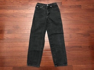 KIDS VINTAGE 90's GUESS JEANS YOUTH SIZE 10 FADED BLACK DENIM PANTS 1990's e - Picture 1 of 6
