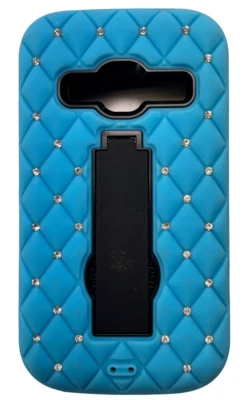 Cellairis Phone Case with Stand for ZTE Concord II - Hybrid Ripple Blue/Black - Image 1 of 4
