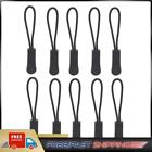 10x Zipper Puller Anti Slip End Rope Replacement Backpack Fix Cord (Black) 