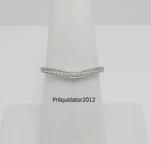 1/7 kt Diamant Kontur gemeinsame Krappe Jahrestag Ehering Ring 14 K Weißgold - Bild 1 von 11