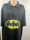 Batman Superman Black Polo Shirt Custom George Polo “Bat Father” Men’s Size 2XL