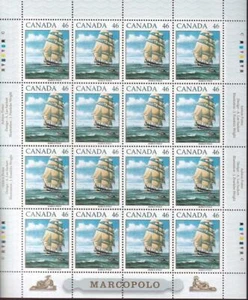 Velero Canadá 1999 Marco Polo, montado sin montar o nunca montado panel completo de 16, sc#1779 - Imagen 1 de 1