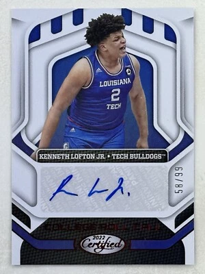 Kenneth Lofton Jr. 2022-23 Panini Chronicles Draft Certified Red Auto /99 Card - Image 1 of 2