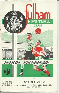 Fulham v Aston Villa 24th December 1949, League Division 1 Official Programme - Picture 1 of 3