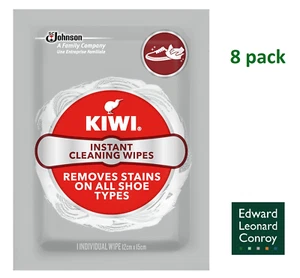 8 x Kiwi Instant Shoe Cleaning Wipes for All Shoe Types (2 pack of 4) - Picture 1 of 3