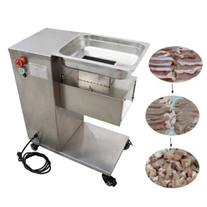 110V QE 12mm Meat Slicer Cutter Stainless Steel Cutting Machine 500kg/h - Picture 1 of 20