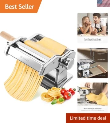 Stainless Steel Pasta Making Machine - 9 Thickness Settings for Authentic Taste - Image 1 of 4