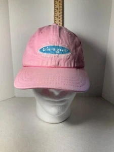 Life is good adjustable pink hat/cap 100% cotton - Picture 1 of 5