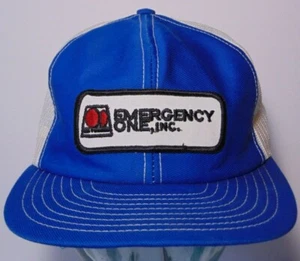 Vintage 1980s Emergency 1 Patch Snapback Trucker Hat Cap Louisville Mfg Co. USA - Bild 1 von 12