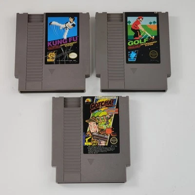 NES 3 Game Lot: Kung Fu - Golf - Gotcha The Sport (Nintendo, 1985) Tested  - Image 1 of 4