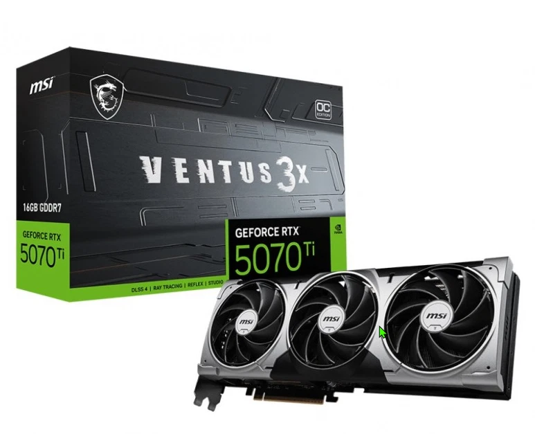 RTX 5070 Ti 16GB Nvidia GeForce MSI Ventus 3X OC - Immagine 1 di 1