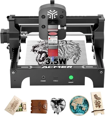 ACMER S1 3,5W Mini Laser Graviermaschine DIY Laser Cutter Lasergravur 130*130mm