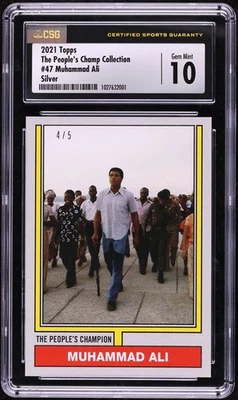 CSG 10 2021 Topps The People's Champ /5 Muhammad Ali The Champion Silver #47 SSP - Image 1 of 2