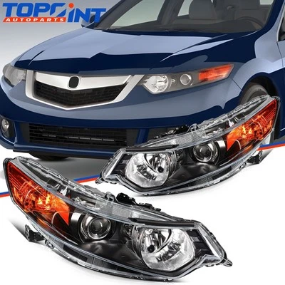 Conjunto de pares de faros para Acura TSX 3,5 L 2,4 L 2010-2014 carcasa negra Foto 1 de 4