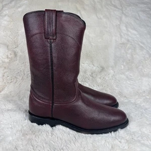 Zecuda by Dan Post Womens US Size 8.5 M Maroon Leather Cowboy Western Boots 2871 - Picture 1 of 9