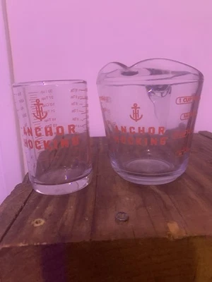 Anchor Hocking Measuring Cup And Glass - Image 1 of 3