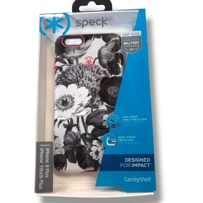 Funda Speck CandyShell Grip para iPhone 6/6s Plus Diseño Flor Negro:Blanco Foto 1 de 4