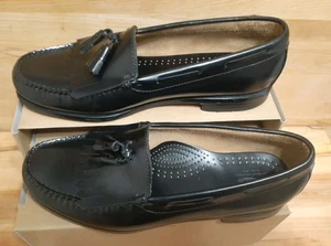 GH BASS & CO Weejuns Layton Loafers Dress Shoes Men's 10 Black Leather pre owned - Picture 1 of 11
