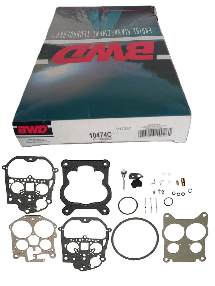 Kit de reparación de carburador - Kit de carburador para Rochester 4 Bbl BWD 10474C (Hecho en EE. UU. Foto 1 de 4