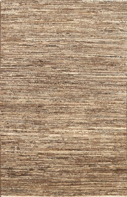Abstract Modern Gabbeh Foyer Rug 3x4 Ft Earth Tones Handmade Wool Accent Rug - Image 1 of 4