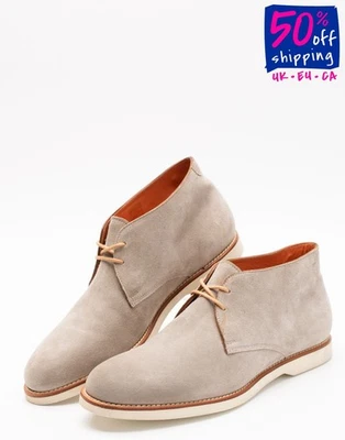 PVP €450 SANTONI Gamuza Cuero Chukka Botas US10.5 UK9.5 EU45 Logo Hecho en Italia Foto 1 de 4