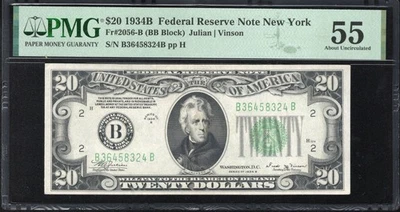 1934-B $20 RICHMOND FEDERAL RESERVE NOTE FRN  PMG 55 Fr 2056-E 58324 - Image 1 of 2
