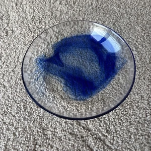 Bormioli Rocco Murano Blue Coupe Soup Bowl Cobalt Swirl Glass Pasta Salad 8.75" - Picture 1 of 2