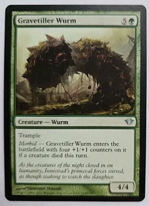 MTG Magic The Gathering Card Gravetiller Wurm Creature Wurm Green Dark Ascension - Picture 1 of 2