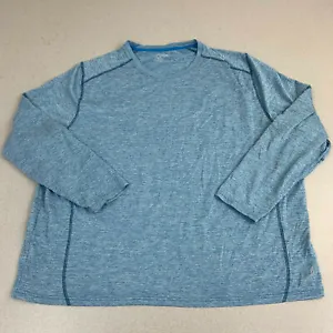 Exertek Athletic T-Shirt Mens 2XL Blue Long Sleeve Crew Neck Activewear Workout - Picture 1 of 7