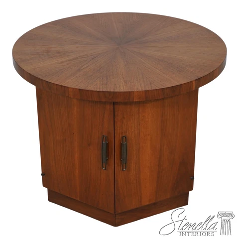 F60949EC: LANE Mid Century Modern 2 Door Walnut Lamp Table Cover