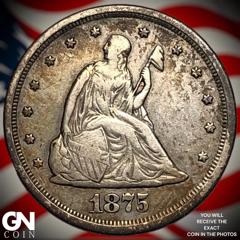 1875 S 20 Twenty Cent Piece  Q8208 Cover