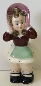 Vintage CAPODIMONTE ITALIEN 525/A Porzellanfigur KLEINES Mädchen windgepeitschte MÜTZE - Bild 1 von 9