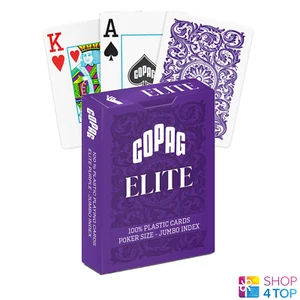 COPAG 1546 ELITE 100% PLASTIC PLAYING CARDS JUMBO INDEX POKER SIZE PURPLE NEW - Picture 1 of 10