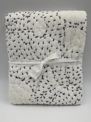 Pottery Barn Contraste Floral Puntada Acolchado Sham King Clásico Marfil #G872 Foto 1 de 3