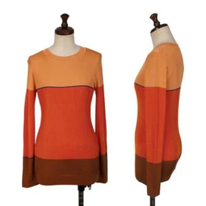 ISSEY MIYAKE Acrylic Color-blocked Rib Knit Sweater Size M(K-140323) - Picture 1 of 12