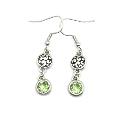 Brincos de prata personalizados Brighton Elora Gems verde claro cristal limão florido - Imagem 1 de 4