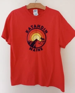 Katahdin Maine Youth Pre Shrunk Short Sleeve Cotton T Shirt XL Coral Red - Picture 1 of 5