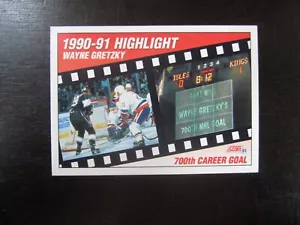 1991-92 Score Hockey # 413 Wayne Gretzky Card (B75) 700th Goal Los Angeles Kings - Picture 1 of 2