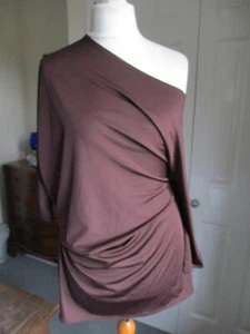 Venus - Brown short sleeved asymetrical tunic top - UK22-24/EU48-50 - Picture 1 of 7